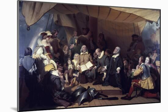 The Embarcation of the Pilgrims-Robert Walter Weir-Mounted Giclee Print