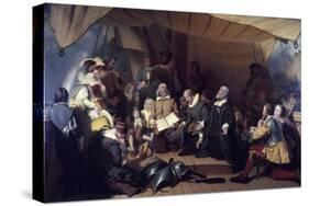 The Embarcation of the Pilgrims-Robert Walter Weir-Stretched Canvas