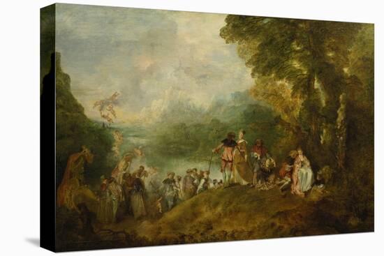 The Embarkation for Cythera, 1717-Jean Antoine Watteau-Stretched Canvas