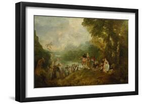 The Embarkation for Cythera, 1717-Jean Antoine Watteau-Framed Giclee Print