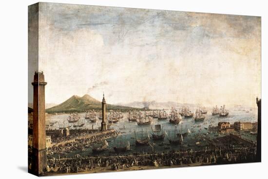 The Embarkation of Charles III in the Port of Naples-Antonio Joli-Stretched Canvas