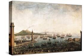 The Embarkation of Charles III in the Port of Naples-Antonio Joli-Stretched Canvas