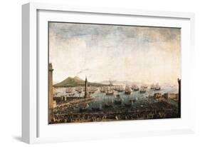 The Embarkation of Charles III in the Port of Naples-Antonio Joli-Framed Art Print