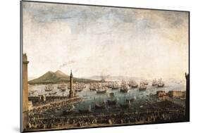 The Embarkation of Charles III in the Port of Naples-Antonio Joli-Mounted Art Print