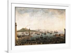 The Embarkation of Charles III in the Port of Naples-Antonio Joli-Framed Art Print