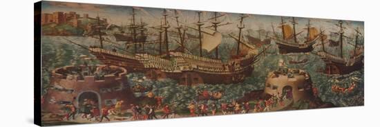 The Embarkation of Henry VIII at Dover c1540-null-Stretched Canvas