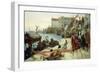 The Embarkment of a Roman Queen (Oil on Canvas)-Ettore Forti-Framed Giclee Print