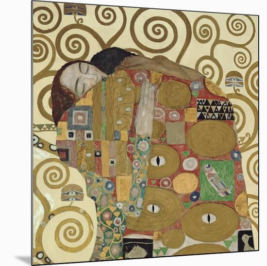 The Embrace (detail)-Gustav Klimt-Mounted Art Print