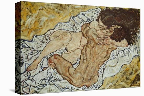 The Embrace (Lovers II,), 1917-Egon Schiele-Stretched Canvas