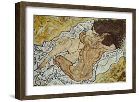 The Embrace (Lovers II,), 1917-Egon Schiele-Framed Giclee Print