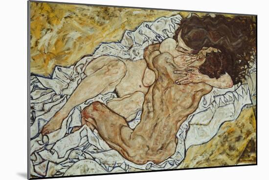 The Embrace (Lovers II,), 1917-Egon Schiele-Mounted Giclee Print