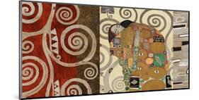 The Embrace (montage)-Gustav Klimt-Mounted Art Print