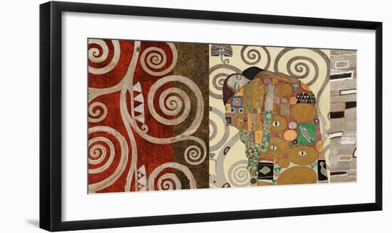 The Embrace (montage)-Gustav Klimt-Framed Art Print