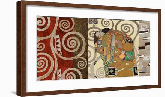 The Embrace (montage)-Gustav Klimt-Framed Art Print