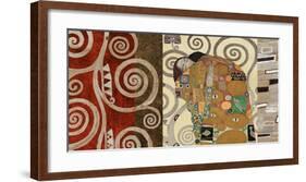 The Embrace (montage)-Gustav Klimt-Framed Art Print