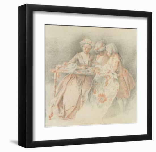 The Embroiderers-Jacques Andre Portail-Framed Collectable Print