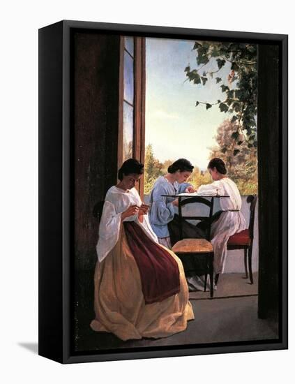 The Embroiderers-Adriano Cecioni-Framed Stretched Canvas