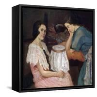 The Embroideress, 19th or 20th Century-Paul Hagen-Framed Stretched Canvas