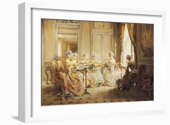 The Embroidery Lesson-Madeleine Lemaire-Framed Giclee Print