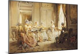 The Embroidery Lesson-Madeleine Lemaire-Mounted Giclee Print