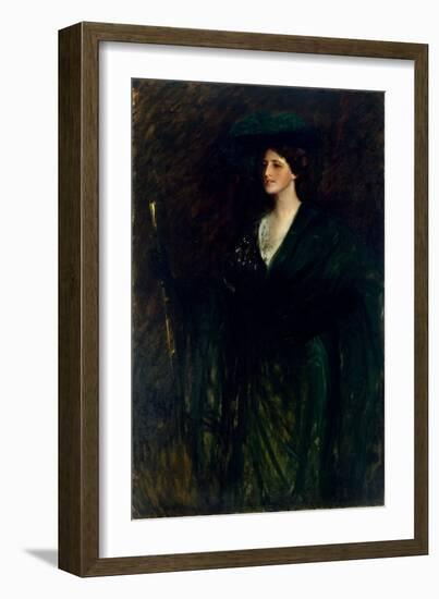 The Emerald Lady, C.1896-1900 (Oil on Canvas)-William Merritt Chase-Framed Giclee Print