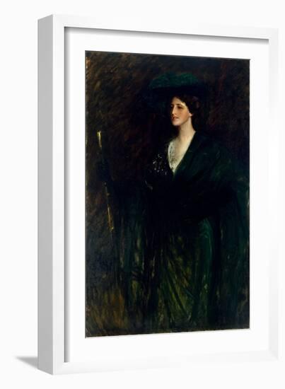 The Emerald Lady, C.1896-1900 (Oil on Canvas)-William Merritt Chase-Framed Giclee Print