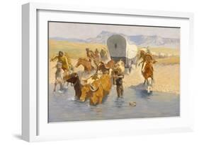 The Emigrants, C.1904 (Oil on Canvas)-Frederic Remington-Framed Giclee Print