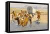 The Emigrants, C.1904 (Oil on Canvas)-Frederic Remington-Framed Stretched Canvas