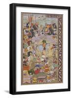 The Emperor Akbar Hunts at Sanganer on His Way to Gujarat, 1600-10-Mukund-Framed Giclee Print