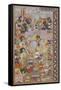 The Emperor Akbar Hunts at Sanganer on His Way to Gujarat, 1600-10-Mukund-Framed Stretched Canvas