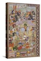 The Emperor Akbar Hunts at Sanganer on His Way to Gujarat, 1600-10-Mukund-Stretched Canvas