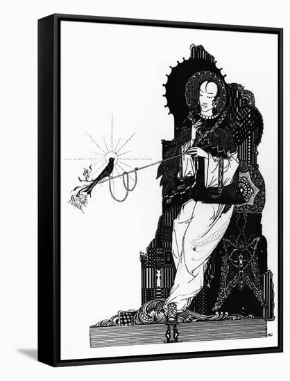 The Emperor and the Nightingale, Illustration for "The Nightingale"-Harry Clarke-Framed Stretched Canvas