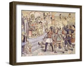 The Emperor Being Shown by Empress Mother Heads of Mandarins Suspected of Supporting the Russians-null-Framed Giclee Print