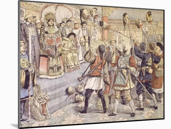 The Emperor Being Shown by Empress Mother Heads of Mandarins Suspected of Supporting the Russians-null-Mounted Giclee Print