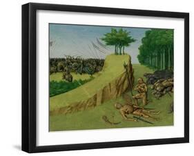 The Emperor Charlemagne Finds Roland's Corpse after the Battle of Roncevaux-Jean Fouquet-Framed Giclee Print