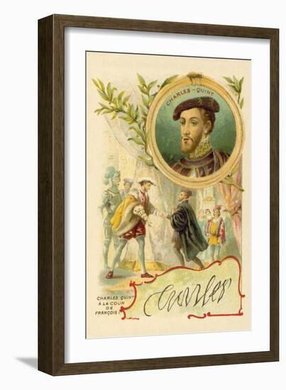 The Emperor Charles V at the Court of Francis I of France-null-Framed Giclee Print