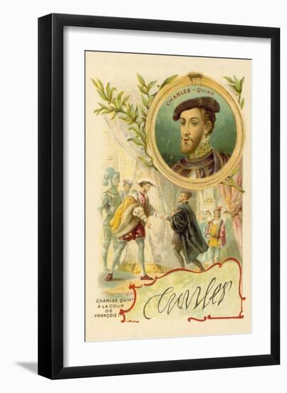 The Emperor Charles V at the Court of Francis I of France-null-Framed Giclee Print