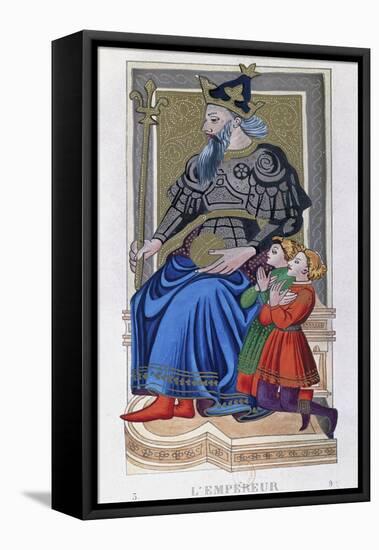 The Emperor, Charles VI Tarot, France-null-Framed Stretched Canvas