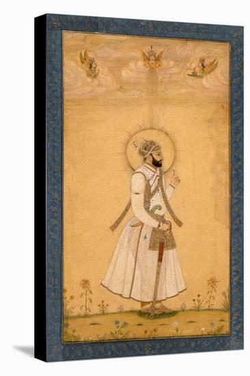 The Emperor Farrukhsiyar (1683-1719) from the Large Clive Album-Mughal-Stretched Canvas