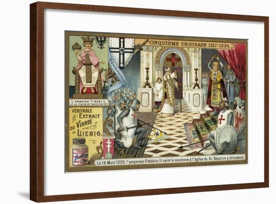 The Emperor Frederick II Takes the Crown of Jerusalem in the Church of the Holy Sepulchre-null-Framed Giclee Print