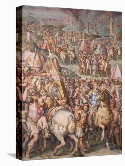 The Emperor Maximilian Lifts the Siege of Livorno, 1568-1571-Giorgio Vasari-Stretched Canvas