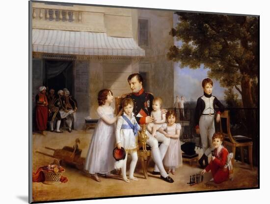 The Emperor Napoleon I on the Terrace of the Château Saint-Cloud Surrounded by His Children-Louis Ducis-Mounted Giclee Print