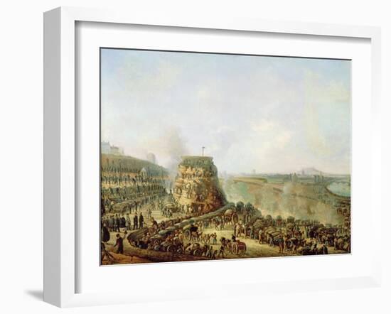 The Emperor Napoleon III (1808-73) and the Empress Eugenie (1829-1920) Visiting the Chaillot Hill-Louis Moullin-Framed Giclee Print