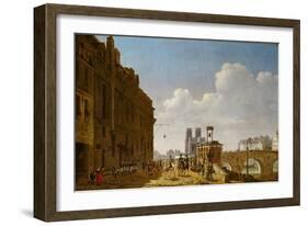 The Emperor Napoleon Visiting the Market for Eau-De-Vie on the Quai Bercy on 8th February 1811-Etienne Bouhot-Framed Giclee Print