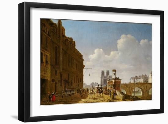 The Emperor Napoleon Visiting the Market for Eau-De-Vie on the Quai Bercy on 8th February 1811-Etienne Bouhot-Framed Giclee Print