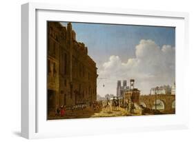 The Emperor Napoleon Visiting the Market for Eau-De-Vie on the Quai Bercy on 8th February 1811-Etienne Bouhot-Framed Giclee Print