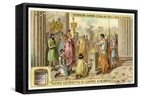 The Emperor Nerva Making an Offering of Incense on the Capitoline Hill, Rome-null-Framed Stretched Canvas