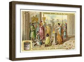 The Emperor Nerva Making an Offering of Incense on the Capitoline Hill, Rome-null-Framed Giclee Print