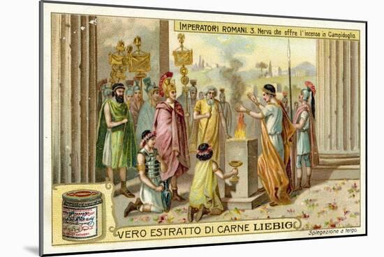 The Emperor Nerva Making an Offering of Incense on the Capitoline Hill, Rome-null-Mounted Giclee Print