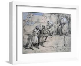 The Emperor of Austria Ascending the Great Pyramid, Egypt, 1869-William Simpson-Framed Giclee Print